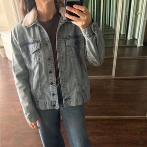 Women's Denim Jacket with Sherpa Lining